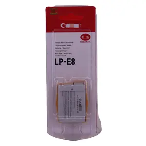 Bateria recarregável para câmera LP-E8, embalagem de papel, bateria de íon-lítio, carregador rápido USB para celular, preto, preto, Bql2200
