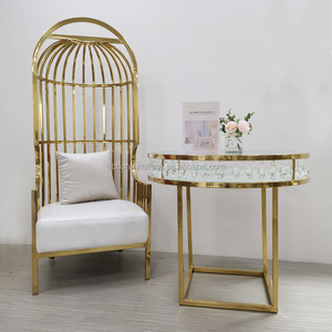 Ưa Thích Hiện Đại Vòng Quảng Trường Thép Không Gỉ Vàng Khung Cơ Sở Bàn Đám Cưới Bánh Bảng Cho Khách Sạn Ăn Đảng - Product Image 4