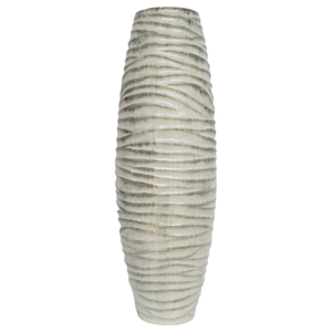 Grande vaso da terra in ceramica a coste, vaso decorativo per fiori, per soggiorno, camera da letto, bagno, bancone - Product Image 1