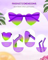 Lunettes sans cadre couleur bonbon Transparent à la mode lunettes en forme de coeur mariée fête faveur Festival accessoire Bachelorette