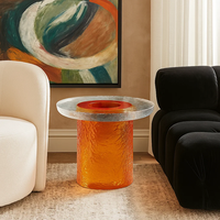 JingYue table élégante transparente personnalisée en résine de luxe meubles fabriqués à la main pour les espaces commerciaux hôtels salons