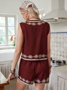 New Arrival Trending Collection Maroon Cotton Solid Regular Co-Ord <b>Set</b> for Women <b>and</b> Girls Casual <b>Short</b> Crop <b>Top</b> - Product Image 2