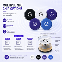 MINI Tag NFC Carte en époxy étanche ISO14443A 13.56MHz 30mm NFC 213 Tag Autocollants NFC RFID pour application téléphonique