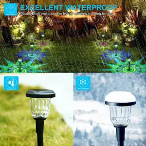 2 개/박스 태양열 정원 지상 장착 램프 방수 및 방풍 잔디 조경 조명
