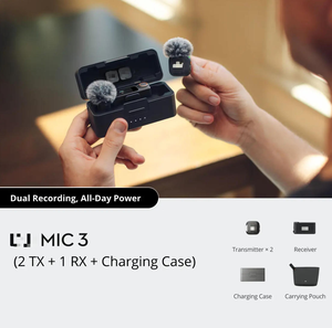 Original Mic 3 (2 Transmitters + 1 Receiver) Lapel Mic 3 Voice Presets 2-Level Noise Cancelling Timecode <b>for</b> <b>Camera</b> Phone <b>PC</b> - Product Image 6