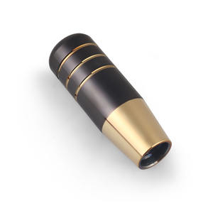 Pomo de Cambio de Marchas Personalizado de 6 Velocidades para Civic, Aluminio Negro y Dorado con 3 Adaptadores de 9/13/18 cm, Palanca de Cambios para Modificación de Automóviles - Product Image 1