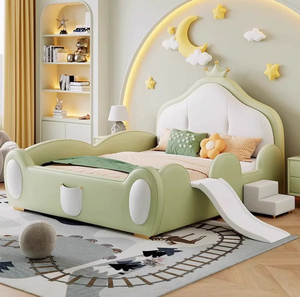 Lit simple moderne de 1.35 m pour enfants très vendu <span class=keywords><strong>garde</strong></span>-<span class=keywords><strong>corps</strong></span> de style princesse avec emballage souple chambre salon bois massif - Product Image 3