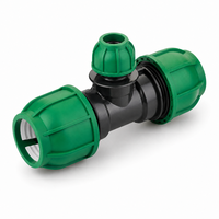 Raccord de compression en T réducteur Plantrising R2002 PN12.5 en PP avec joint NBR 25-110mm pour tuyaux HDPE/PE