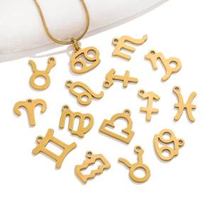 Dijes <span class=keywords><strong>de</strong></span> Signos del Zodiaco en Oro <span class=keywords><strong>de</strong></span> 18K con Recubrimiento PVD para la Fabricación <span class=keywords><strong>de</strong></span> Joyería, Accesorios Impermeables <span class=keywords><strong>de</strong></span> Acero Inoxidable, Colgantes <span class=keywords><strong>de</strong></span> las 12 Constelaciones - Product Image 4