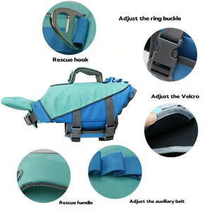 Costume da bagno estivo per animali domestici giubbotto di salvataggio per cani di medie dimensioni con manopola di salvataggio regolabile Robin <span class=keywords><strong>Dog</strong></span> salvagente per nuoto in barca - Product Image 2