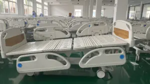 Hecai fábrica atacado 4 manivelas 5 funções manual ajustável cama médica para pacientes clínicos hospitalares