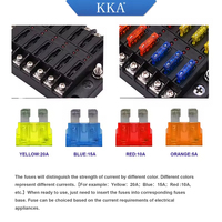 Nouvelle boîte à fusibles à lame 12 voies 12V-24V avec indicateur LED rouge, étanche, pour automobile, marine, bateau, camping-car, camion