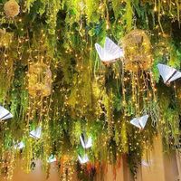 Guirlande de feuilles de fougère artificielles en plastique, verdure pour décoration intérieure et extérieure, plantes murales suspendues en herbe artificielle