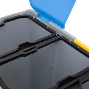 Triple Compartment Waste <b>Bin</b> 80L 74x35x55 Cm With Bag Holders For Recycling - Product Image 4