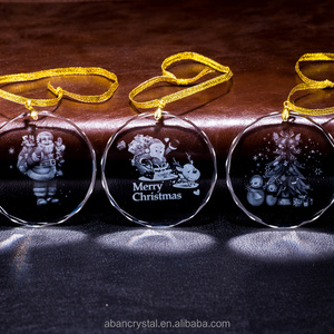 Ciondolo di vetro all'ingrosso 2025 decorazione personalizzata di natale sublimazione di vetro ornamenti di cristallo - Product Image 1