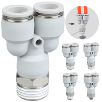 Raccord pneumatique YIDI BSP R à filetage mâle en laiton, connexion rapide en Y par compression, pour tubes PA/PU, 4-10 mm, 1,5 MPa max.