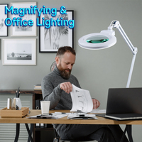 Electronics Inspection Nail Cosmetic Eye Lash Beauty Salon Lamp Factory Price Glass Magnifier 3D 5D Dimmable Magnifier Lamp