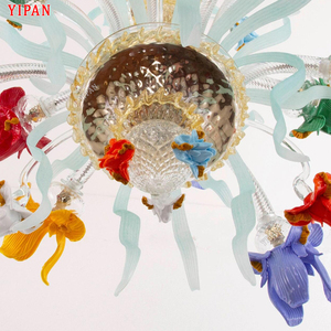 Lampadario a Sospensione in Vetro a Forma di Fiore Personalizzato, Creativo, per Clubhouse, Casa, <span class=keywords><strong>Ufficio</strong></span>, con LED - Product Image 3