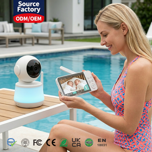 กล้องวงจรปิดอัจฉริยะ Tuya Smart WiFi สำหรับเด็ก หน้าจอ IPS 5 นิ้ว ความละเอียด 720P พร้อมระบบตรวจจับการเคลื่อนไหว AI ตรวจจับเสียงร้องไห้ และไฟกลางคืน ป้องกันความเป็นส่วนตัว - Product Image 1