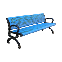 Mobilier d'extérieur banc perforé vintage en métal siège extérieur parc banc en acier sièges public inhabituel jardin patio banc chaise