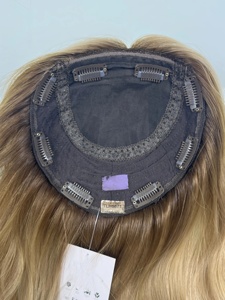Topper de cheveux humains de qualité supérieure, couleur cuivre bordeaux, cheveux européens bruts, ondulation naturelle, base en soie invisible à 130 %, pour femmes souffrant de perte de cheveux - Product Image 6