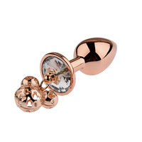 Plug anal en métal rose gold SM pour l'entrée postérieure, accessoire de masturbation