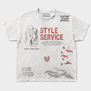 Camiseta de hombre Factory Streetwear de algodón de alto gramaje 300GSM con lavado ácido, corte oversize, estilo cropped y gráfico de pedrería - Product Image 1