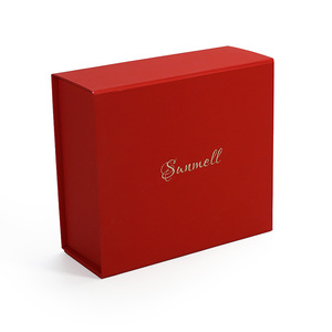 Boîte cadeau rigide <span class=keywords><strong>Luxy</strong></span> rouge avec logo en feuille d'or, fermeture magnétique, boîte en papier pliable pour emballage de cadeaux de mariage et de Noël - Product Image 2