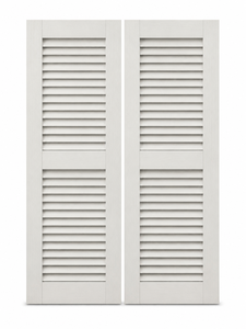Volets de fenêtre pré-peints en bois, panneaux de volets de plantation avec lamelles horizontales pour fenêtres intérieures - Product Image 1