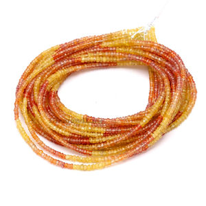 Cuentas de piedra Rondelle facetadas de zafiro amarillo Natural de grado AAA, cuentas de piedras preciosas sueltas para la fabricación de joyas - Product Image 1