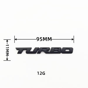 Logotipo de coche de lujo, pegatina deportiva personalizada para el cuerpo, tira de Metal inglesa turboalimentada, tamaño personalizable, emblema de coche Turbo cromado - Product Image 5