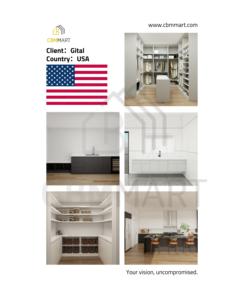 Cbmmart tùy chỉnh căn hộ hiện đại nhỏ tủ bếp sơn mài trắng với đèn LED thiết kế sử dụng không gian - Product Image 5