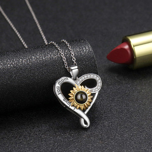 925เงินสเตอร์ลิงดอก<span class=keywords><strong>ทานตะวัน</strong></span>100<span class=keywords><strong>ภาษา</strong></span>ฉันรักคุณจี้สร้อยคอจี้รูปตัวอักษรเครื่องประดับของขวัญสำหรับแม่จัดส่งสินค้า - Product Image 3