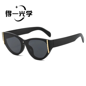 Cat Eye <b>Sunglasses</b> Black PC Frame UV400 Protection Unisex - Product Image 1