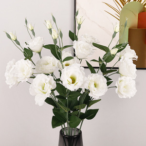 Fleurs artificielles Platycodon <span class=keywords><strong>Grandiflorum</strong></span> Fleurs simulées Table unique Bouquet de mariage Fleur de soie blanche <span class=keywords><strong>Eustoma</strong></span> <span class=keywords><strong>Grandiflorum</strong></span> - Product Image 1