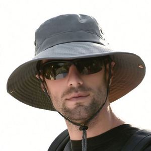 Wholesale Unisex Boonie Bucket <b>Hats</b> With String Wide Brim Hiking Fishing Uv Protection Safari Sun <b>Hat</b> Promotion Gift - Product Image 2