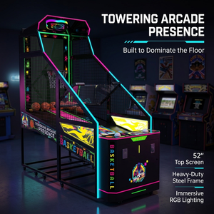 Machine d'arcade de tir au basket-ball commerciale avec écran supérieur de 52 pouces, <span class=keywords><strong>jeu</strong></span> de récompense à monnayeur et fonction de liaison multi-machines - Product Image 2