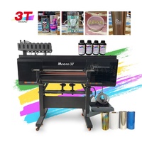 Impresora UV DTF 3T-U703 3/4 con cabezales de impresión, impresora de inyección de tinta para impresión de pegatinas de película UV DTF para vidrio, plástico, madera, cajas de regalo
