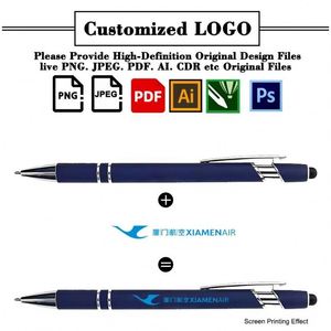 Bolígrafo de Metal con Punta Táctil de Goma Suave y Logotipo Personalizado para Regalos Promocionales y Empresariales - Product Image 2