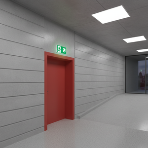 Uscita di emergenza segno freccia destra 220 in alluminio luminescente * 120mm - Product Image 3