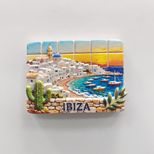 Imanes de Resina Epoxi Personalizados de Fabricante, Imanes de Nevera 3D de Santorini, Recuerdos de España, <span class=keywords><strong>Ibiza</strong></span>, para Regalos Turísticos - Product Image 4
