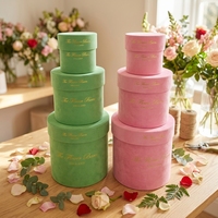 Boîte à fleurs ronde en velours personnalisée pour mariage, boîte cylindrique de luxe pour roses, boîte cadeau avec matériaux recyclés pour bougies et arrangements floraux