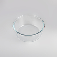 Contenants alimentaires écologiques en bambou de 400 ml, boîte à lunch ronde en verre borosilicate scellée