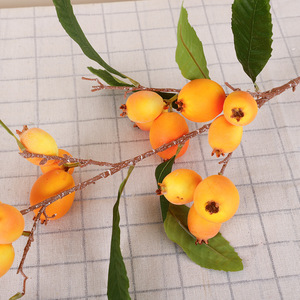 Branche artificielle de fruit de loquat en mousse, haute simulation, décoration du Nouvel An chinois, 30cm-100cm - Product Image 4