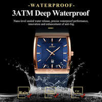 POEDAGAR 885 Montre à quartz pour homme en acier inoxydable de luxe, carrée, étanche, aiguilles lumineuses, design unique et tendance, montre-bracelet pour homme