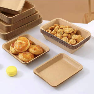 Plateau en papier kraft biodégradable, recyclable, jetable, transparent, de haute qualité et respectueux de l'environnement - Product Image 1