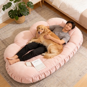 Oval Pet <b>Bed</b> Foam Filled Dark Gray Large Dog <b>Bed</b> For Indoor Outdoor Use Four Seasons Comfortable Sleeping <b>Pad</b> - Product Image 3