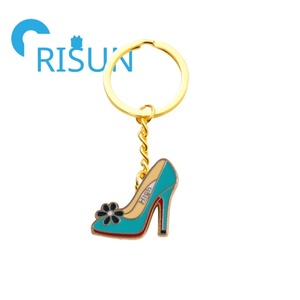 Personnalisé 3D métal émail talons hauts pantoufles porte-clés porte-clés porte-clés personnalisés talons hauts pantoufles chaussure porte-clés - Product Image 6