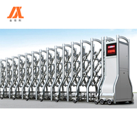 JJL Nouvelle Porte de Clôture Automatique Rétractable et Pliante en Alliage d'Aluminium Thermolaqué, Style Moderne, pour Portail Principal d'École, Garantie 1 An