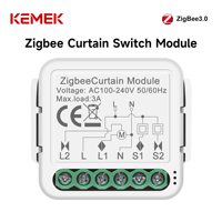 Module d'interrupteur intelligent pour rideaux Tuya ZigBee 1 ou 2 voies, tension large AC 100-240V, module de commande de moteur